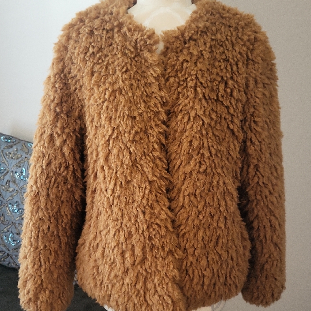 Apt. 9 Women's Brown Teddy Jacket